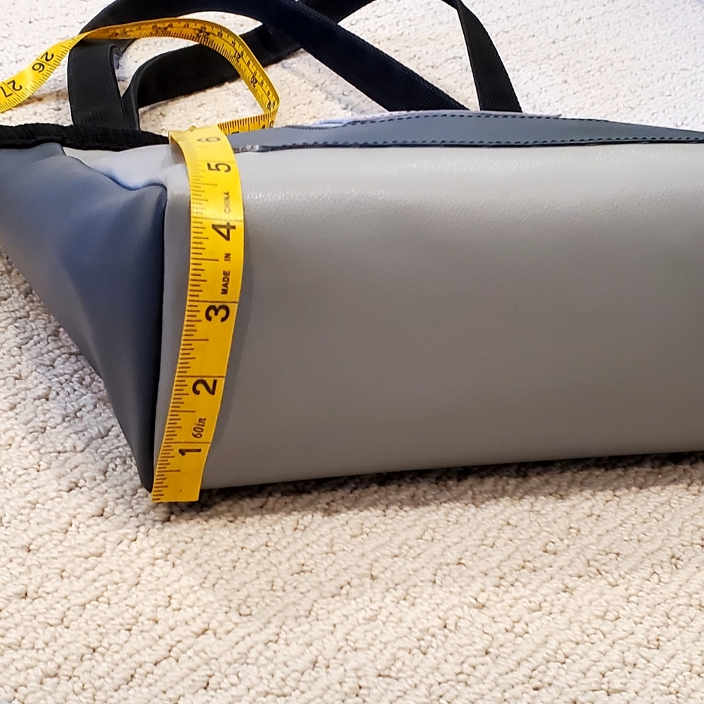 Holly Aiken Vegan Leather Tote Shoulder Bag, Blue/Gray/Lilac/Black, EUC - Picture 14 of 15